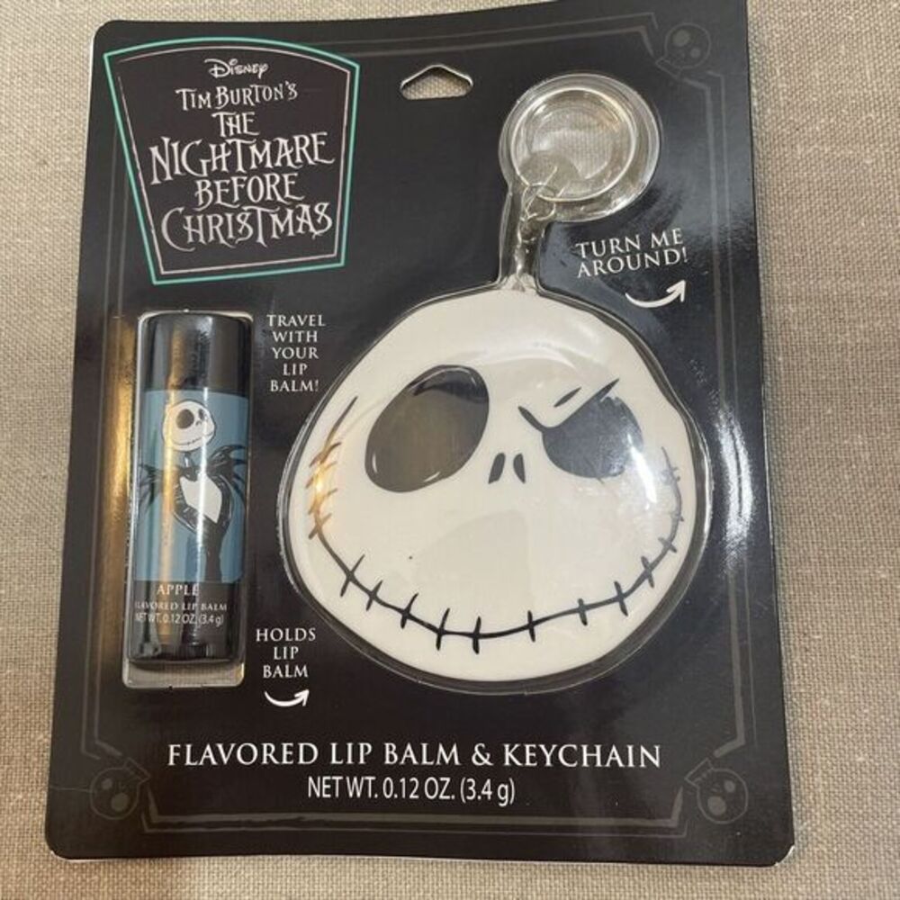 Disney Tim Burton's the nightmare before Christmas Lip Balm holder Keychain Set
